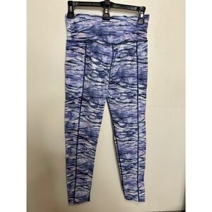 Eluminary Blue Watercolor Print High Waist‎ Athletic Leggings